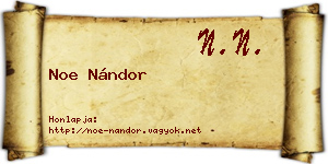 Noe Nándor névjegykártya